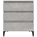 Pikkukuva 6 / 11: vidaXL Senkki betoninharmaa 60x35x70 cm tekninen puu -  Tarjoilupöydät & senkit