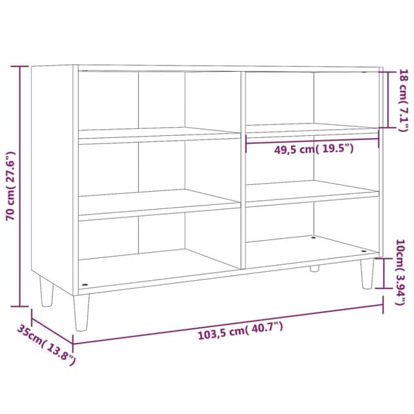 vidaXL Skänk grå sonoma 103,5x35x70 cm konstruerat trä -  Skänkar & serveringsbord