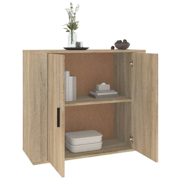 vidaXL Senkki Sonoma-tammi 80x33x70 cm tekninen puu - Tarjoilupöydät & senkit