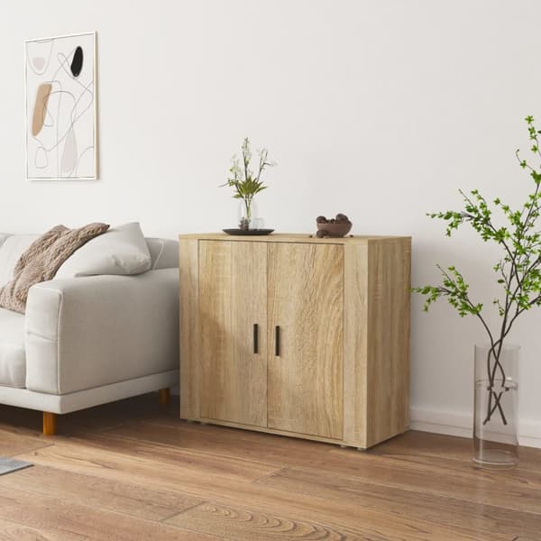 vidaXL Senkki Sonoma-tammi 80x33x70 cm tekninen puu - Tarjoilupöydät & senkit