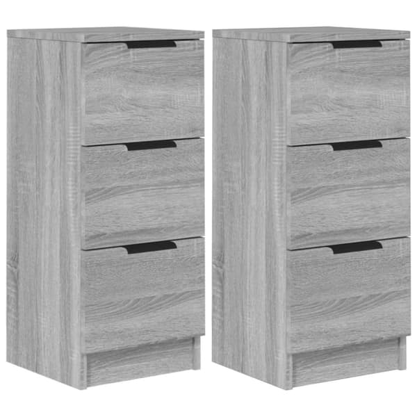 vidaXL Senkit 2 kpl harmaa Sonoma 30x30x70 cm tekninen puu -  Tarjoilupöydät & senkit