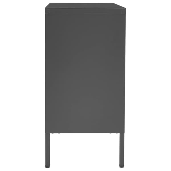 vidaXL Senkki antrasiitti 75x35x70 cm teräs ja karkaistu lasi - Tarjoilupöydät & senkit