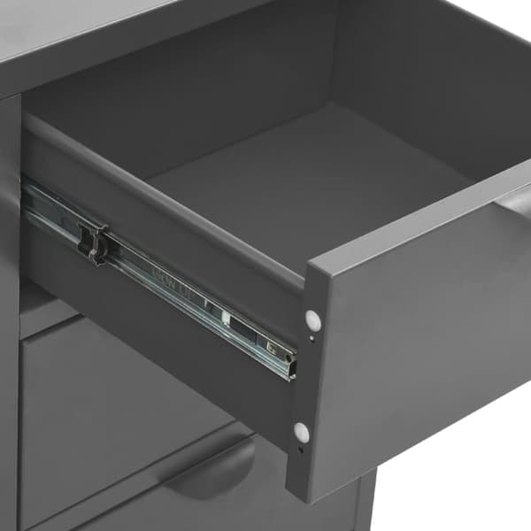 vidaXL Senkki antrasiitti 75x35x70 cm teräs ja karkaistu lasi - Tarjoilupöydät & senkit
