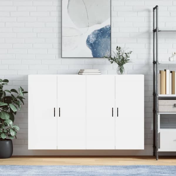 vidaXL vægskabe 2 stk. 69,5x34x90 cm hvid -  Skænke