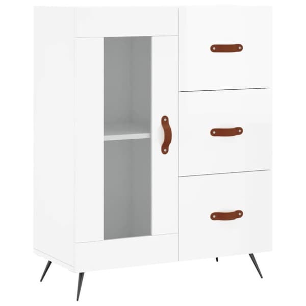 vidaXL højskab 69,5x34x180 cm konstrueret træ hvid højglans - Skænke