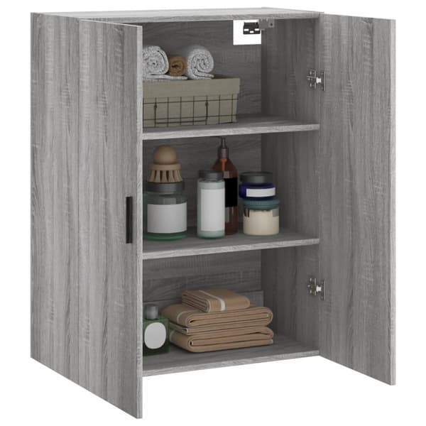 vidaXL Seinäkiinnitettävä kaappi harmaa Sonoma 69,5x34x90 cm - Tarjoilupöydät & senkit