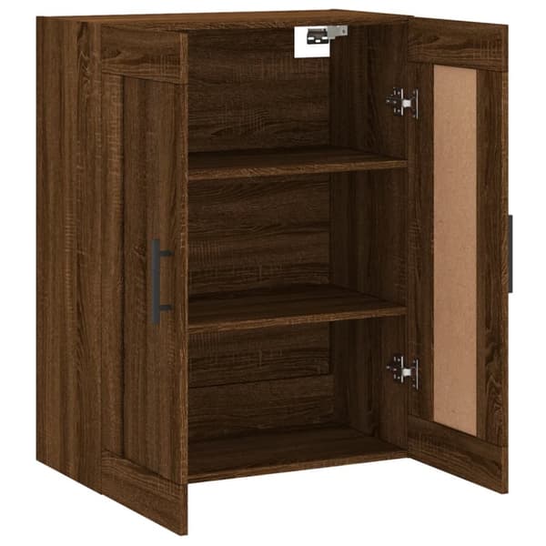 vidaXL Seinäkiinnitettävä kaappi rusk tammi 69,5x34x90 cm tekninen puu - Tarjoilupöydät & senkit