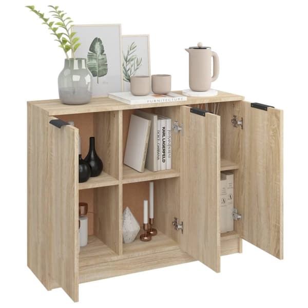 vidaXL Skänk sonoma-ek 90,5x30x70 cm konstruerat trä - Skänkar & serveringsbord