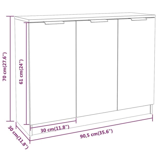 vidaXL Skänk sonoma-ek 90,5x30x70 cm konstruerat trä - Skänkar & serveringsbord