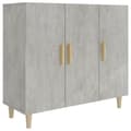 Pikkukuva 3 / 10: vidaXL Senkki betoninharmaa 90x34x80 cm tekninen puu -  Tarjoilupöydät & senkit