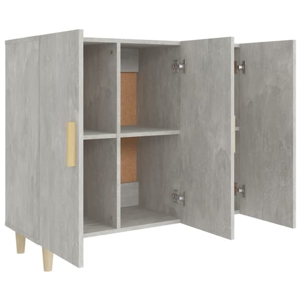 vidaXL Senkki betoninharmaa 90x34x80 cm tekninen puu - Tarjoilupöydät & senkit