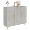 Pikkukuva 8 / 10: vidaXL Senkki betoninharmaa 90x34x80 cm tekninen puu -  Tarjoilupöydät & senkit