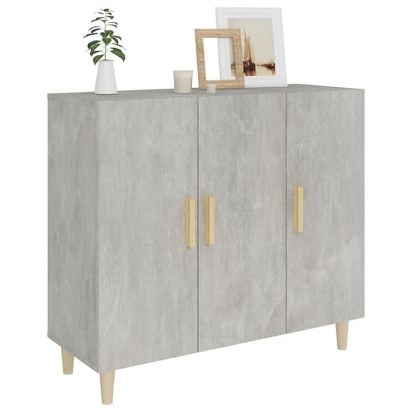 vidaXL Senkki betoninharmaa 90x34x80 cm tekninen puu -  Tarjoilupöydät & senkit