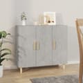 Pikkukuva 2 / 10: vidaXL Senkki betoninharmaa 90x34x80 cm tekninen puu -  Tarjoilupöydät & senkit