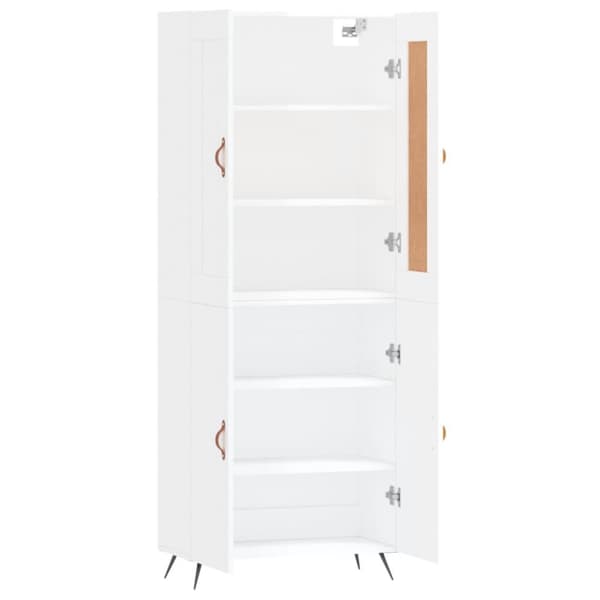 vidaXL Kaappi korkeakiilto valkoinen 69,5x34x180 cm tekninen puu -  Tarjoilupöydät & senkit