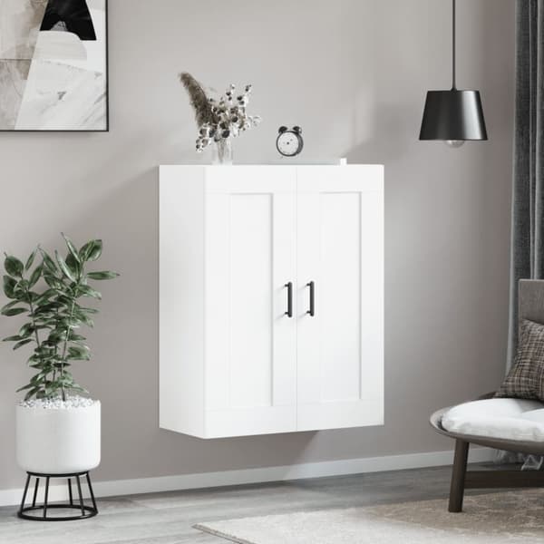 vidaXL vægskab 69,5x34x90 cm konstrueret træ hvid -  Skænke