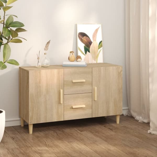 vidaXL Senkki Sonoma-tammi 100x36x60 cm tekninen puu - Tarjoilupöydät & senkit