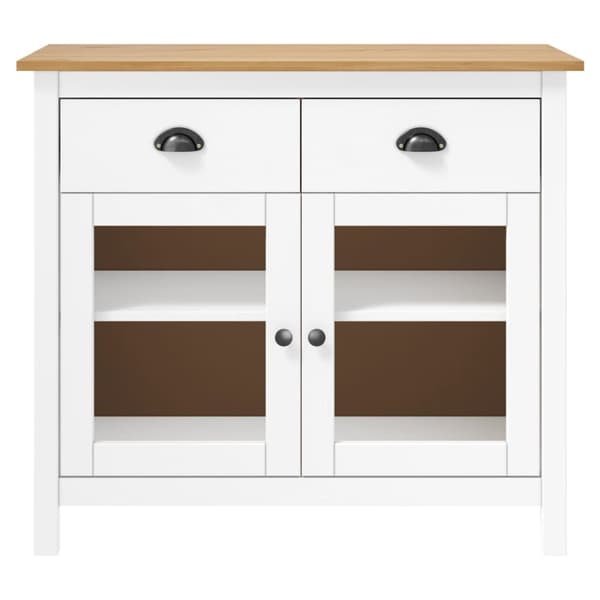 vidaXL Skänk Hill vit 90x40x80 cm massiv furu -  Skänkar & serveringsbord