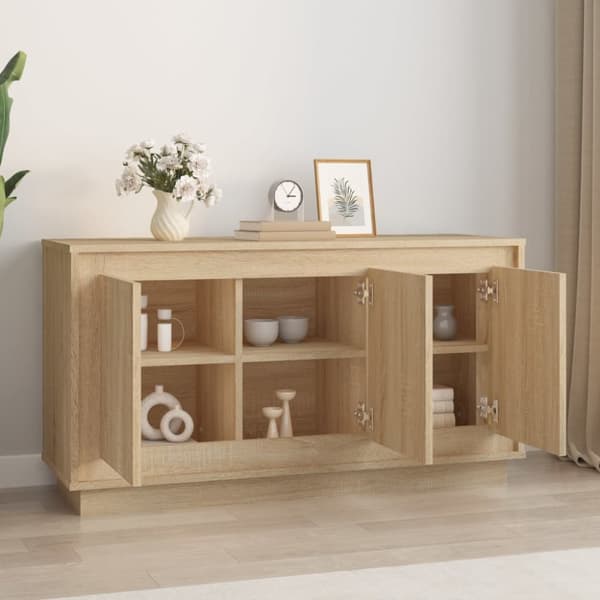 vidaXL Senkki Sonoma tammi 102x35x55 cm tekninen puu - Tarjoilupöydät & senkit