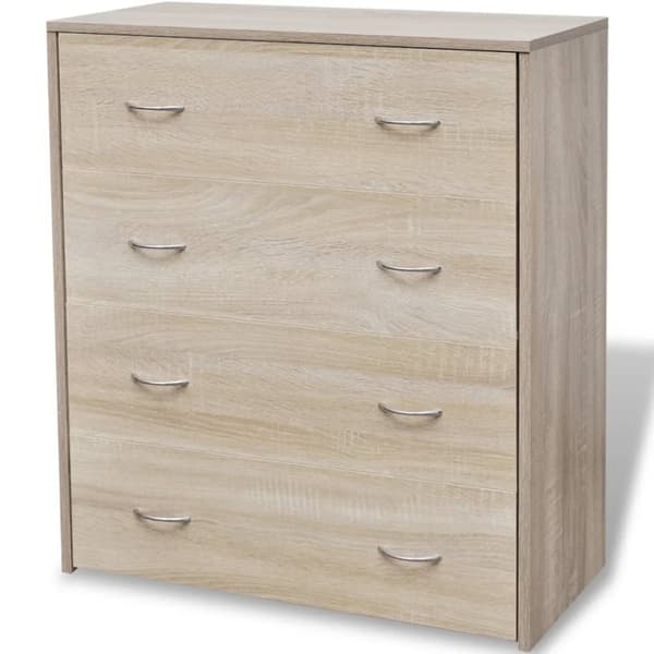 vidaXL skænk med 4 skuffer 60x30,5x71 cm egetræsfarve - Skænke