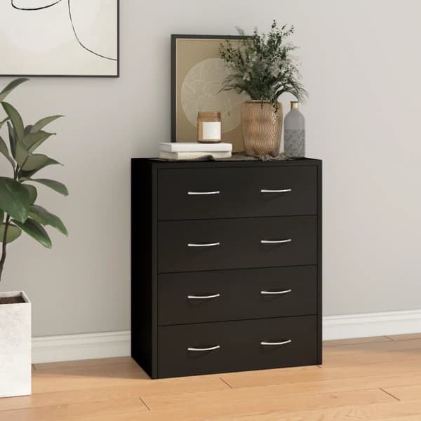 vidaXL Skänk med 4 lådor 60x30,5x71 cm svart -  Skänkar & serveringsbord