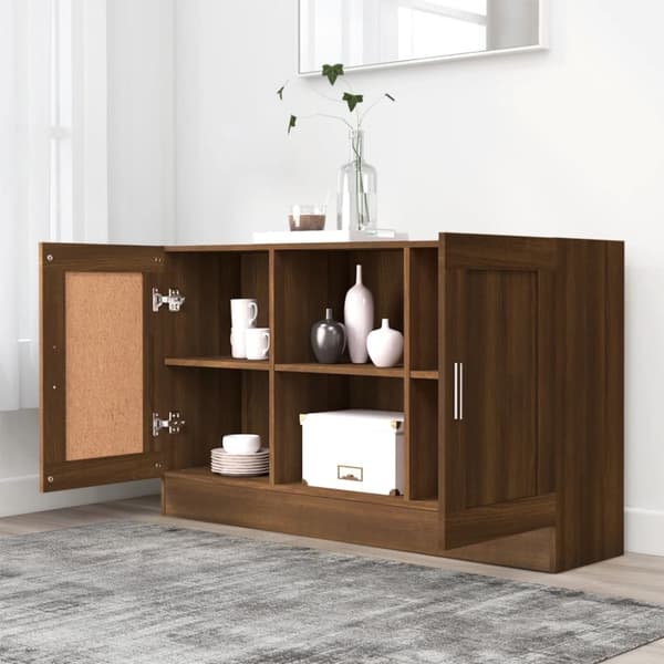 vidaXL Senkki ruskea tammi 120x30,5x70 cm tekninen puu - Tarjoilupöydät & senkit