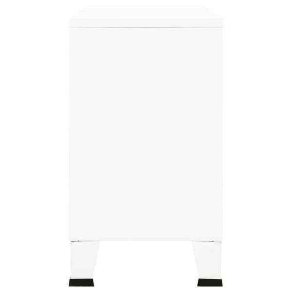 vidaXL Senkki valkoinen 105x35x62 cm metalli ja lasi -  Tarjoilupöydät & senkit