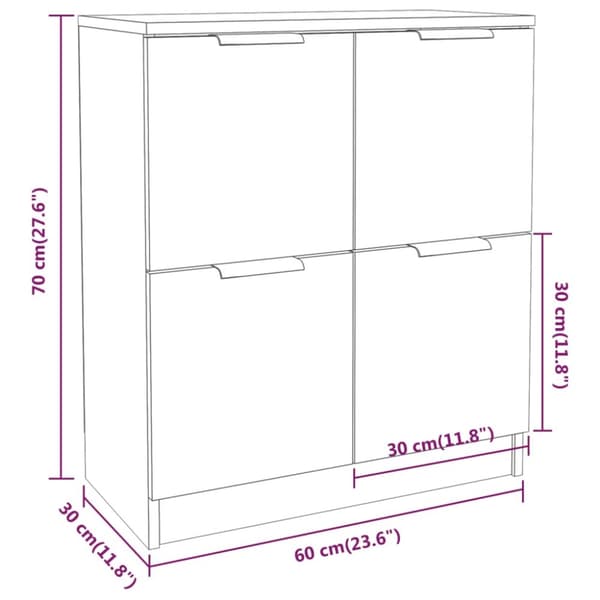 vidaXL skænk 60x30x70 cm konstrueret træ hvid - Skænke