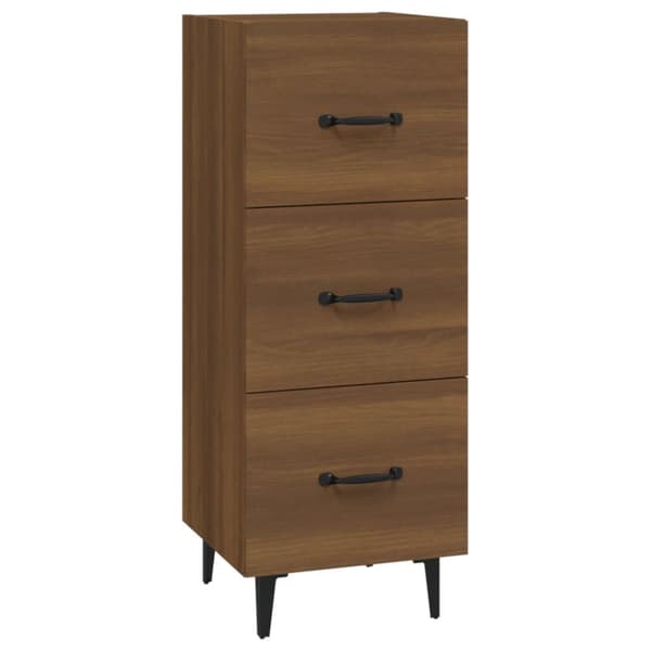 vidaXL Senkki ruskea tammi 34,5x34x90 cm tekninen puu - Tarjoilupöydät & senkit