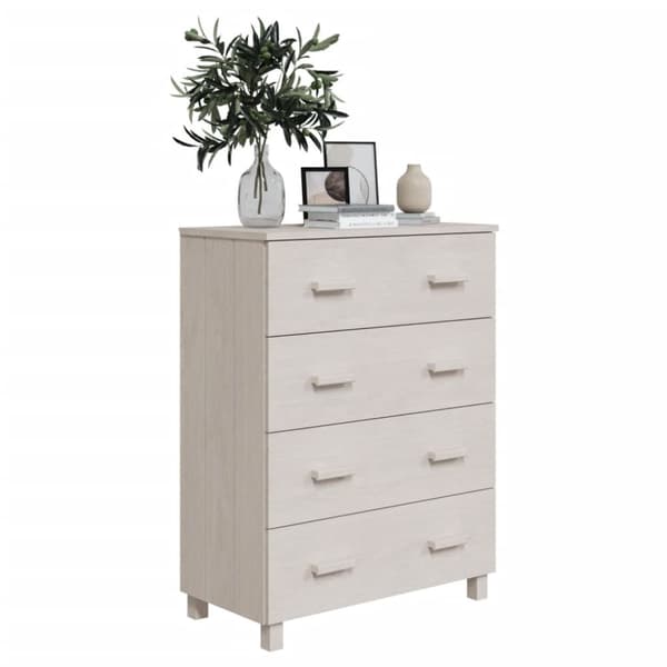 vidaXL Sivupöytä HAMAR valkoinen 79x40x103,5 cm täysi mänty - Tarjoilupöydät & senkit