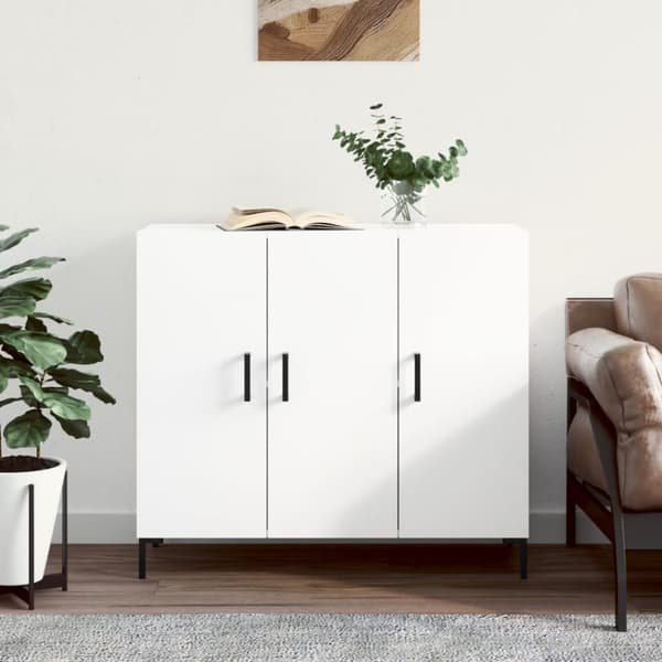 vidaXL Skänk vit 90x34x80 cm konstruerat trä - Skänkar & serveringsbord