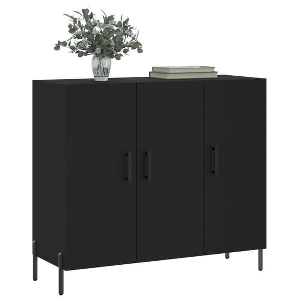 vidaXL Senkki musta 90x34x80 cm tekninen puu -  Tarjoilupöydät & senkit