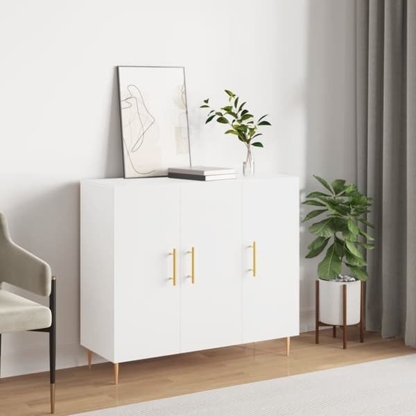 vidaXL skab 90x34x80 cm konstrueret træ hvid - Skænke