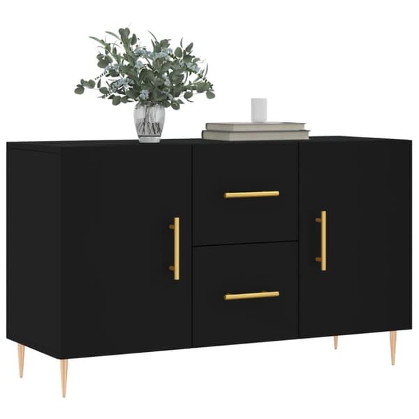 vidaXL Senkki musta 100x36x60 cm tekninen puu - Tarjoilupöydät & senkit