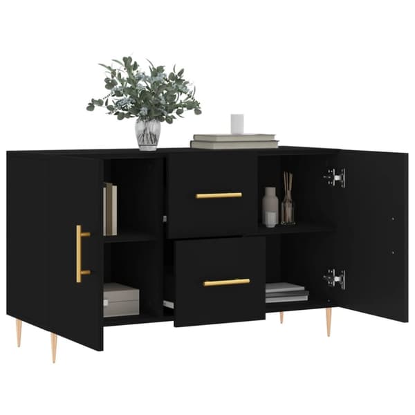 vidaXL Senkki musta 100x36x60 cm tekninen puu - Tarjoilupöydät & senkit