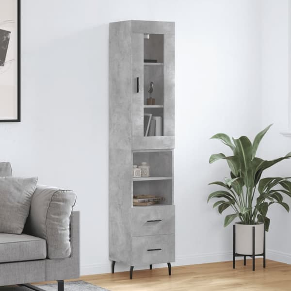 vidaXL skab 34,5x34x180 cm konstrueret træ betongrå -  Skænke