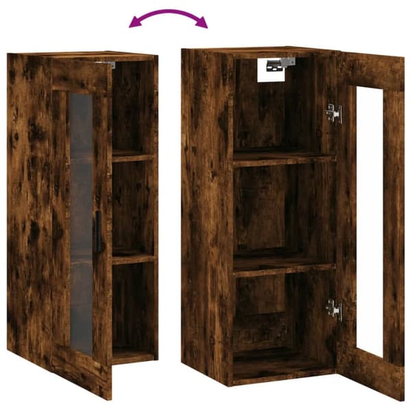vidaXL vægskab 34,5x34x90 cm røget egetræsfarve -  Skænke