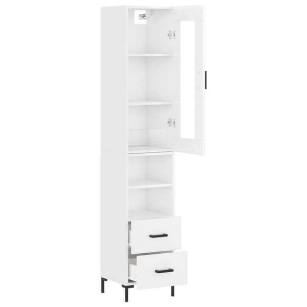 vidaXL skab 34,5x34x180 cm konstrueret træ hvid højglans -  Skænke
