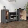 Pikkukuva 4 / 11: vidaXL Senkit 2 kpl harmaa 40x35x80 cm täysi mänty -  Tarjoilupöydät & senkit