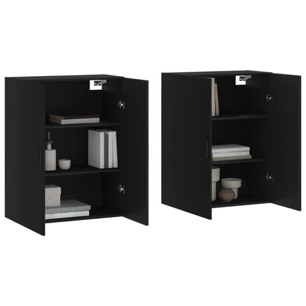 vidaXL Väggskåp 2 st svart 69,5x34x90 cm - Skänkar & serveringsbord