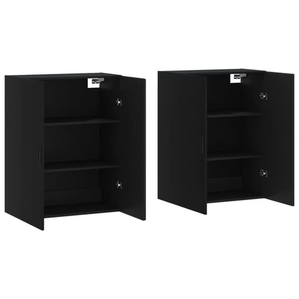 vidaXL Väggskåp 2 st svart 69,5x34x90 cm - Skänkar & serveringsbord