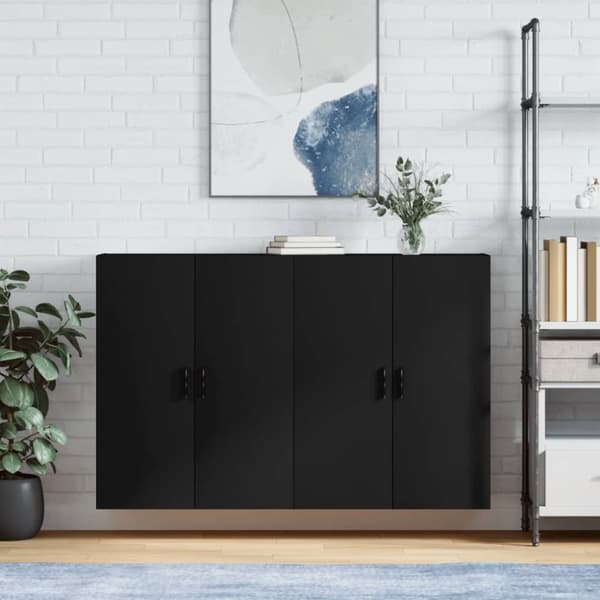vidaXL Väggskåp 2 st svart 69,5x34x90 cm -  Skänkar & serveringsbord
