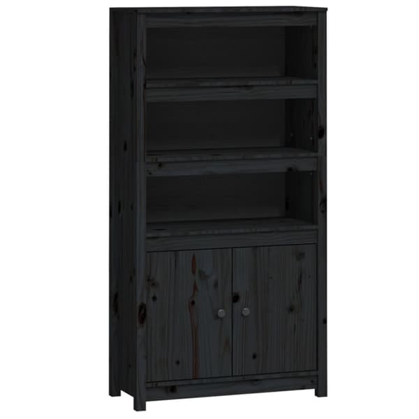 vidaXL Förvaringsskåp svart 80x35x154 cm massiv furu - Skänkar & serveringsbord