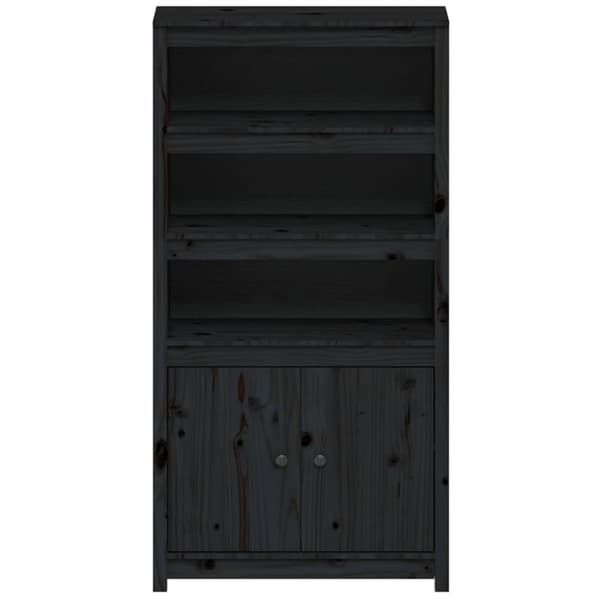 vidaXL Förvaringsskåp svart 80x35x154 cm massiv furu - Skänkar & serveringsbord