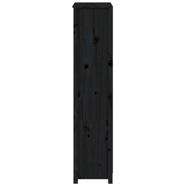 vidaXL Förvaringsskåp svart 80x35x154 cm massiv furu - Skänkar & serveringsbord