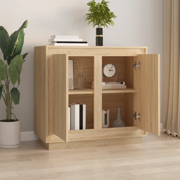 vidaXL Skänk sonoma-ek 80x34x75 cm konstruerat trä - Skänkar & serveringsbord
