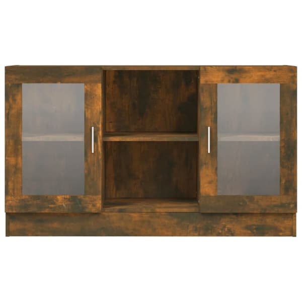 vidaXL Vitriinikaappi savutammi 120x30,5x70 cm tekninen puu -  Tarjoilupöydät & senkit