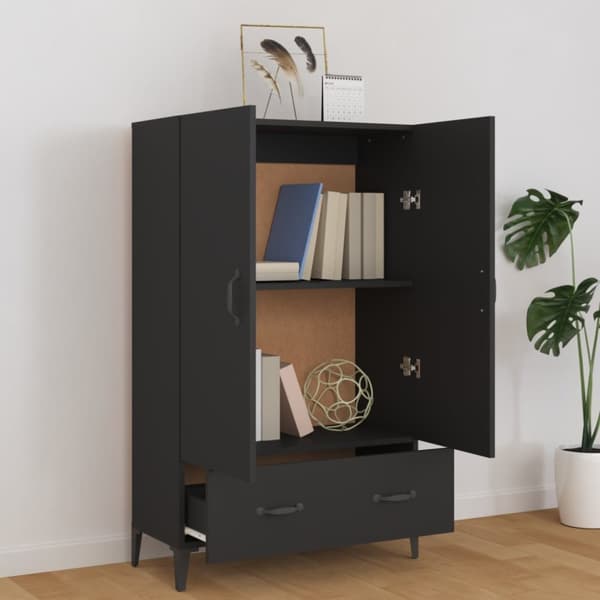 vidaXL skab 70x31x115 cm konstrueret træ sort - Skænke