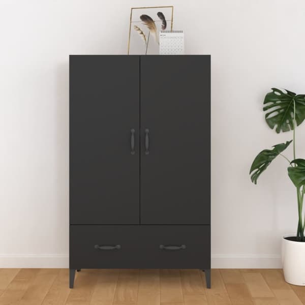 vidaXL skab 70x31x115 cm konstrueret træ sort - Skænke