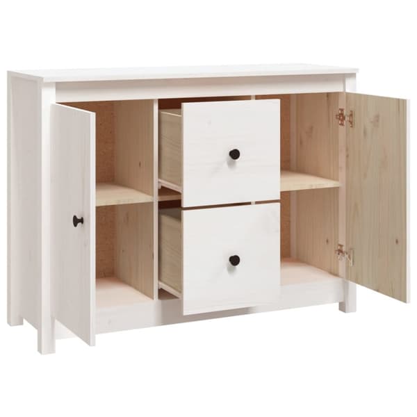 vidaXL Skänk vit 100x35x74 cm massiv furu - Skänkar & serveringsbord